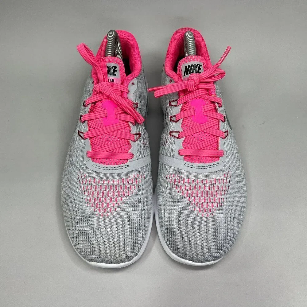 Nike Free RN Running Shoes Girls 7 Grey Pink Athletic Run Training Sneakers‎
